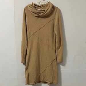 Athleta Tan Cowl Neck Sweater Dress